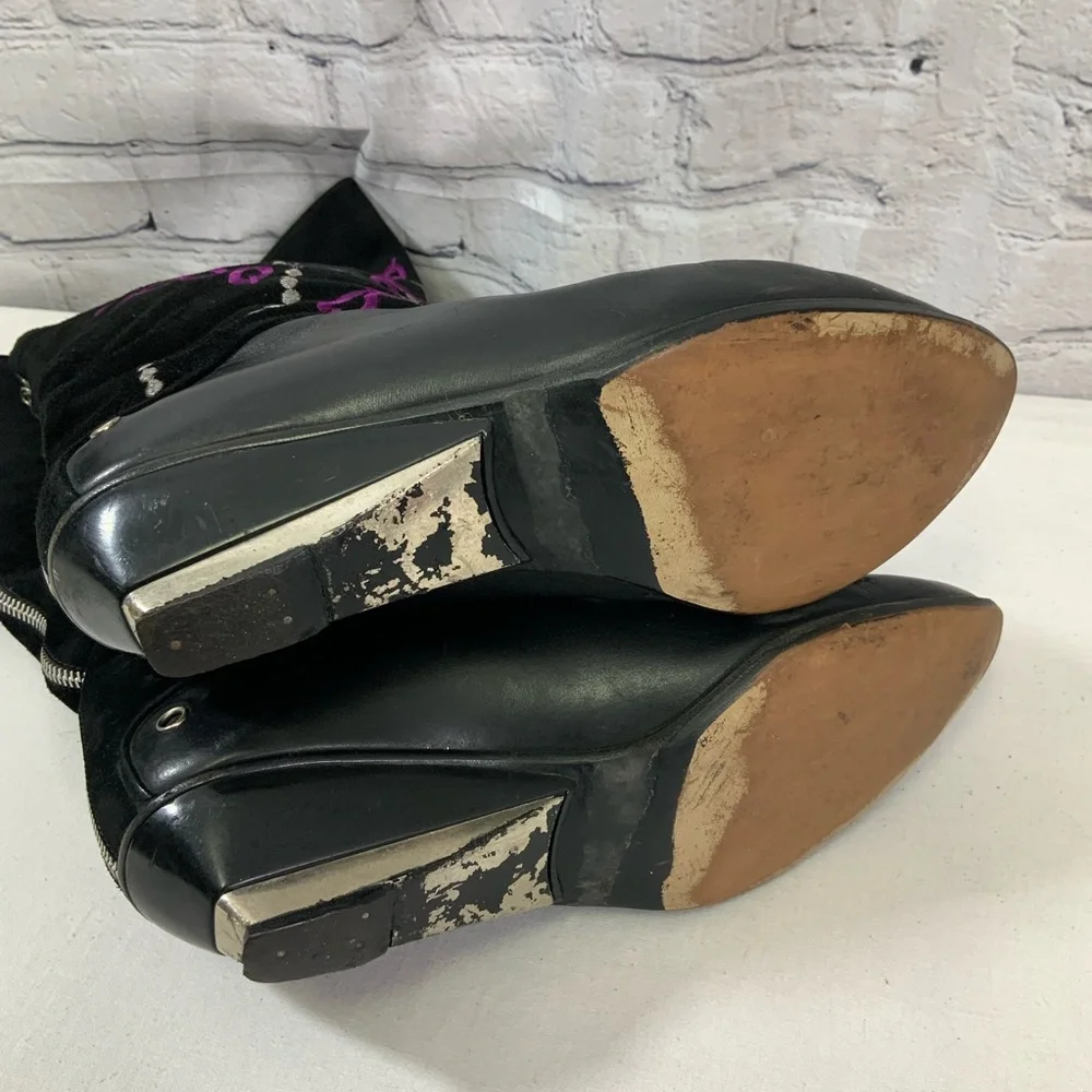 Casadei Knee High Suede Boots - Picture 6 of 7